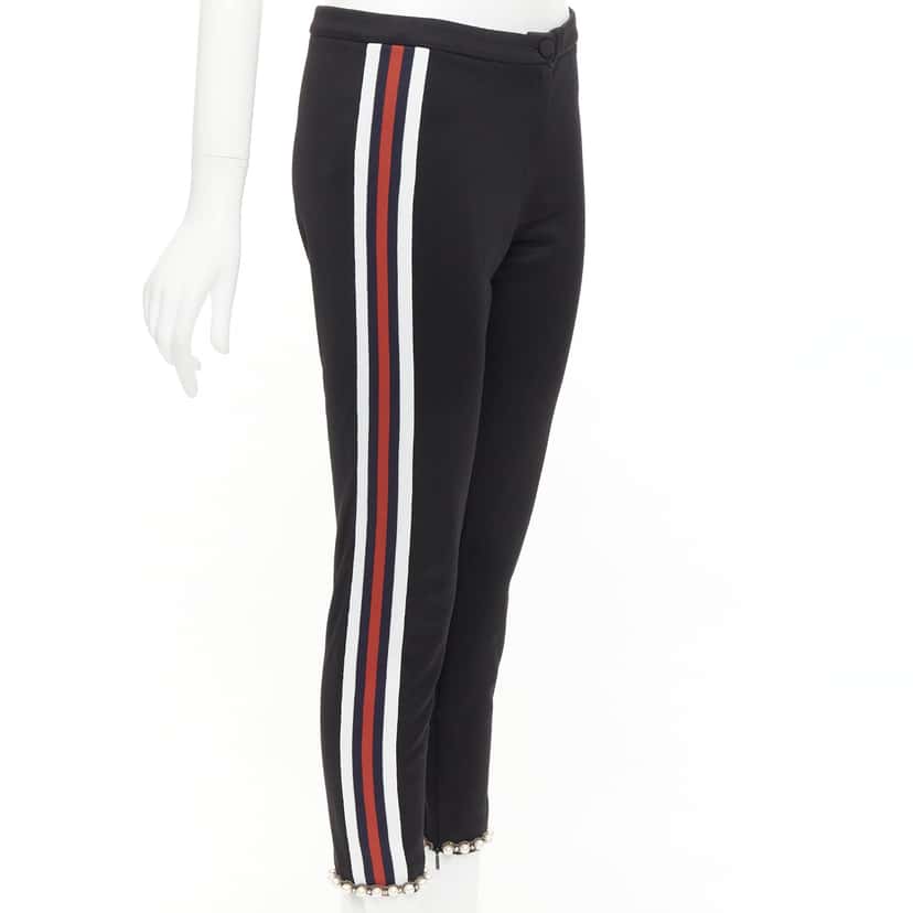 Gucci Trimmed Jogger Pants Black Polyester Never worn - Front View