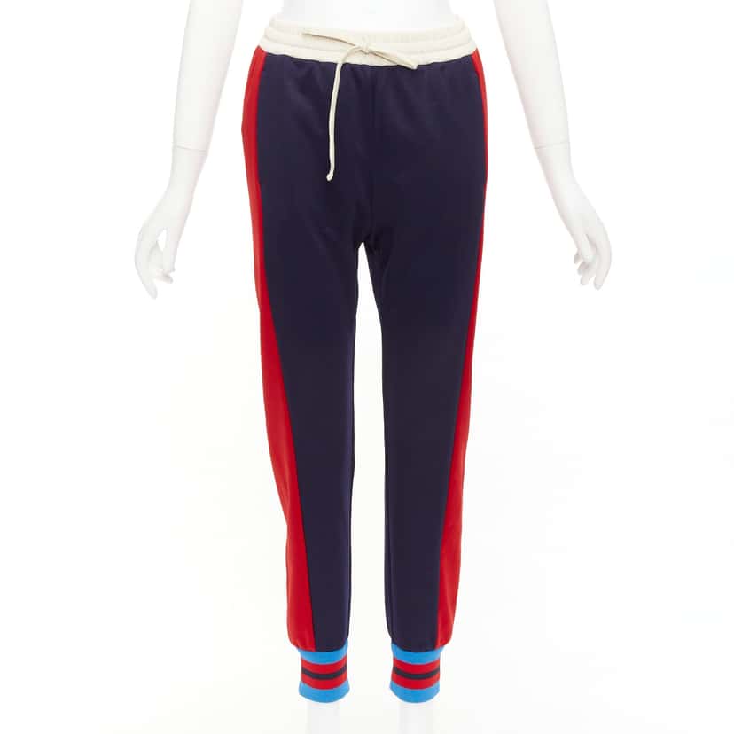 Gucci Colorblock Sweatpants Navy Polyester Never worn - Front View
