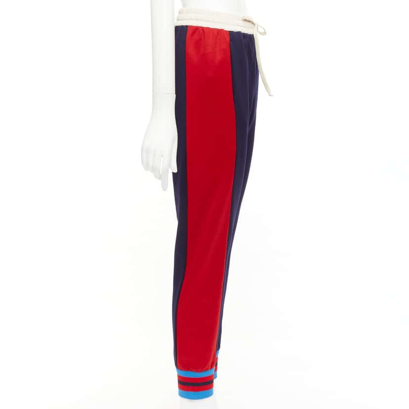 Gucci Colorblock Sweatpants Navy Polyester Never worn - Model View