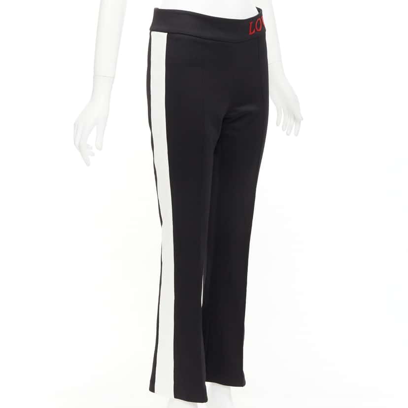 Gucci Embroidered Flared Pants Black Polyester Never worn - Front View