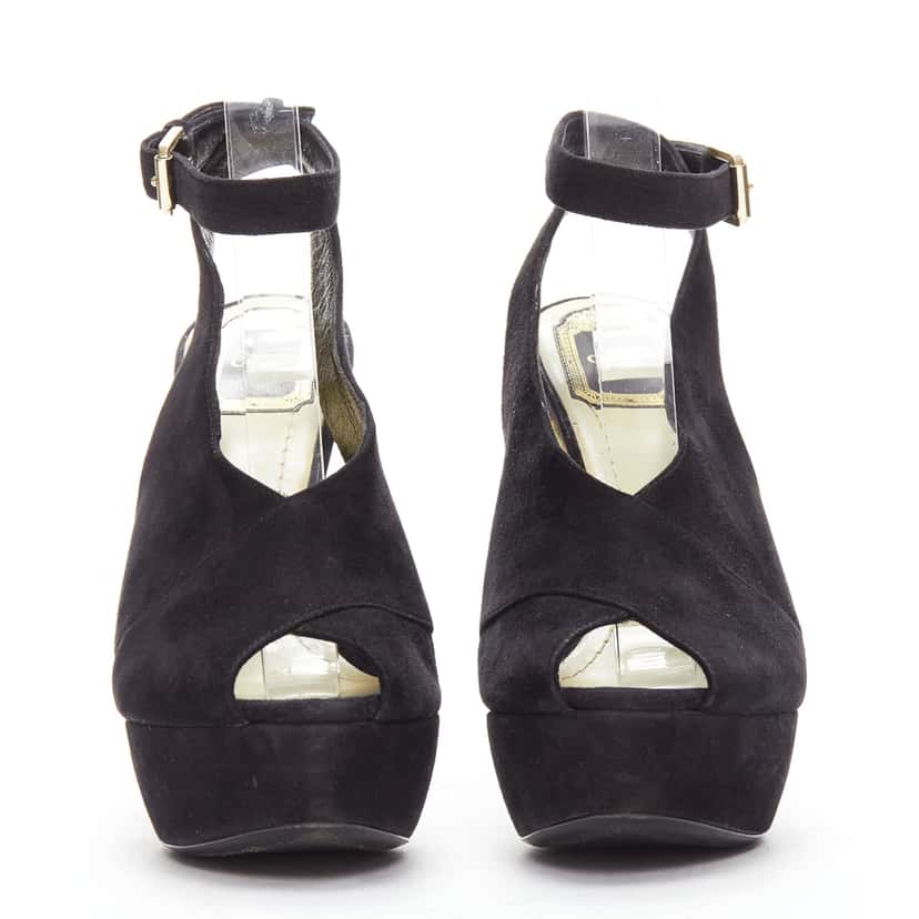 Christian Dior Scaled Platforms Black Suede Good condition - Inside View