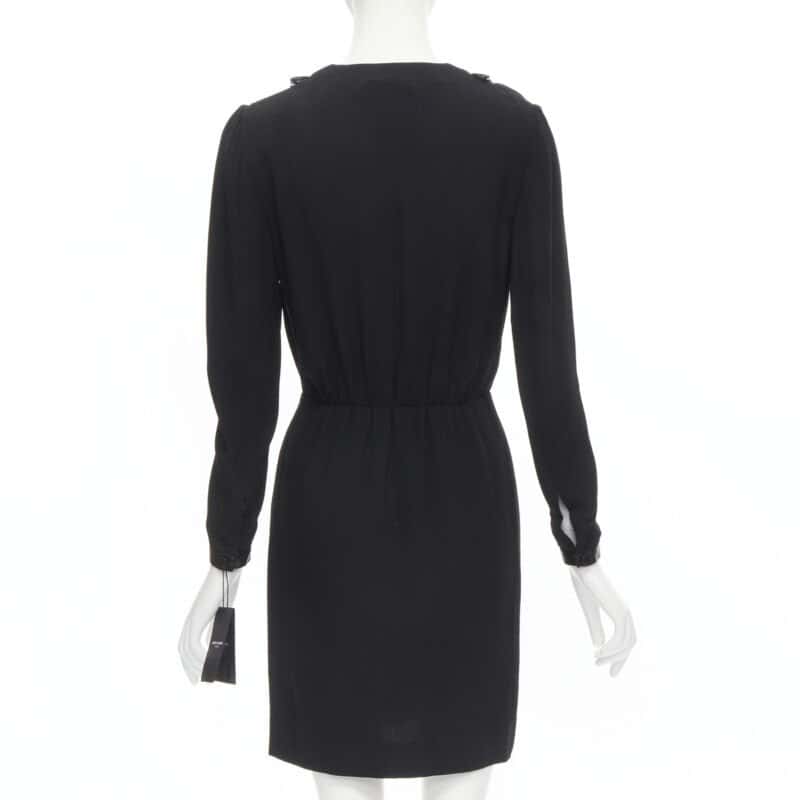 Saint Laurent Lace Ruffle Dress Black Polyester Never worn, with tag - Box View