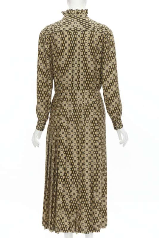 Celine Chain Frill Dress Yellow Wool Never worn, with tag - Box View