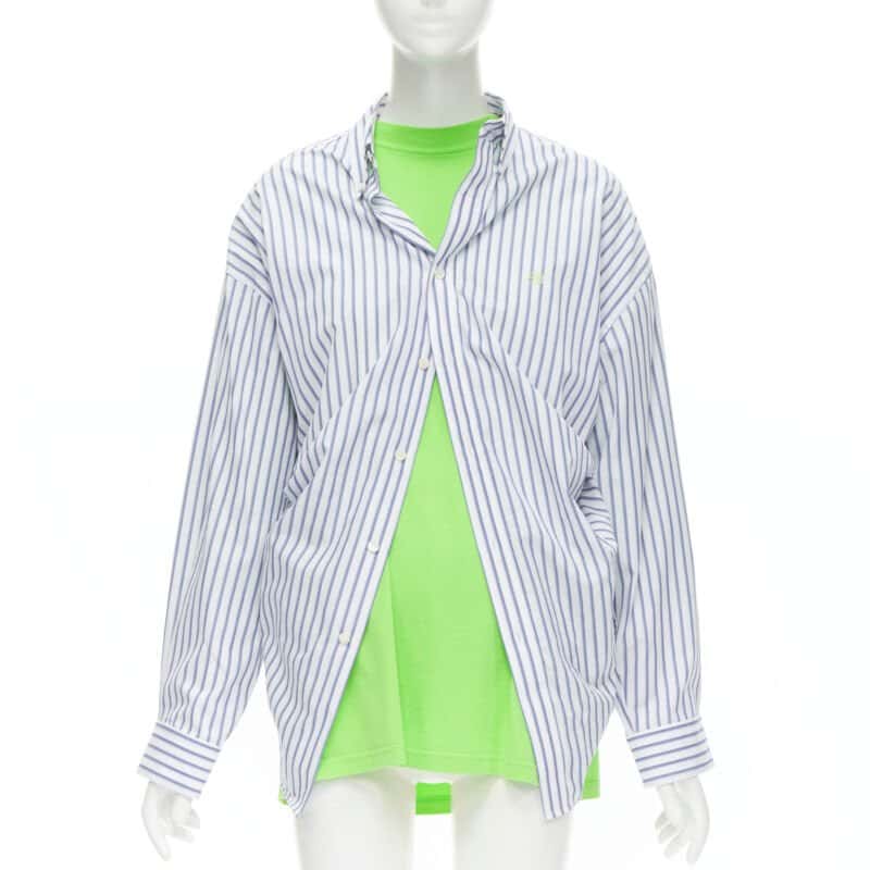 Balenciaga 2 Way Draped Top Green Cotton Very good condition - Inside View