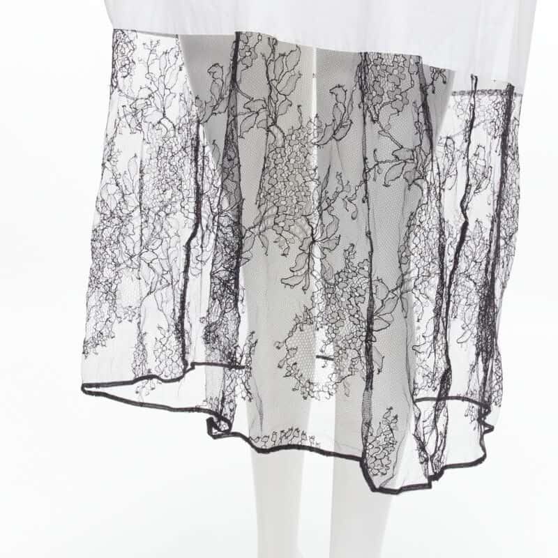 Valentino Garavani Lace Hem Dress White Cotton Never worn, with tag - Back View