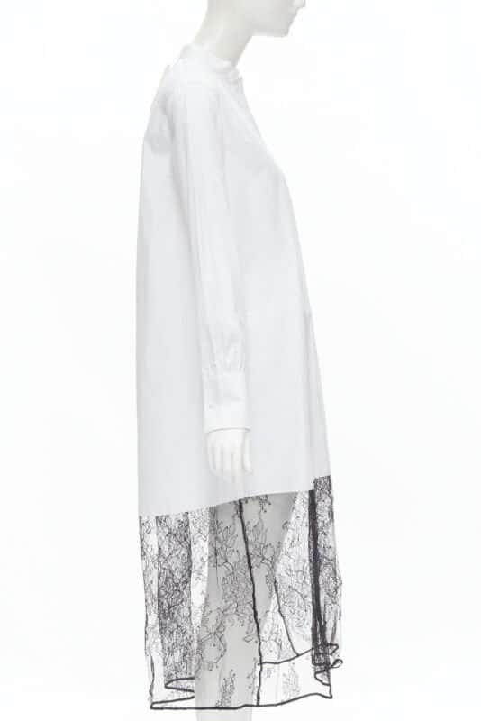 Valentino Garavani Lace Hem Dress White Cotton Never worn, with tag - Model View