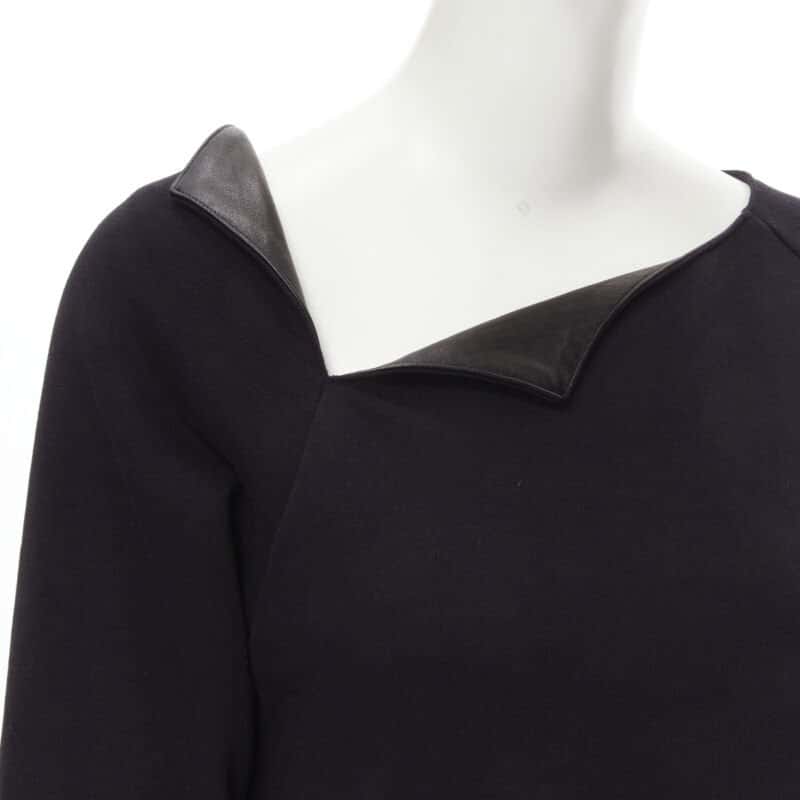 Saint Laurent Leather Collar Pullover Black Cotton Never worn - Back View