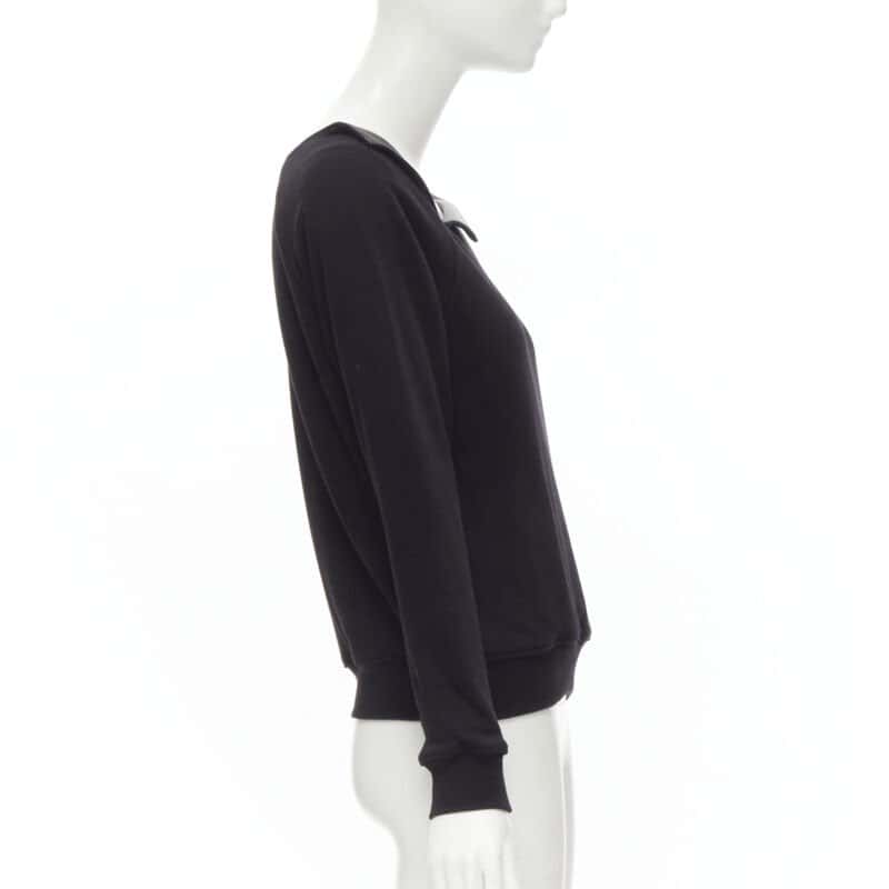 Saint Laurent Leather Collar Pullover Black Cotton Never worn - Model View