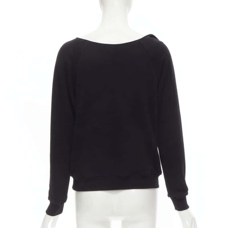 Saint Laurent Leather Collar Pullover Black Cotton Never worn - Box View