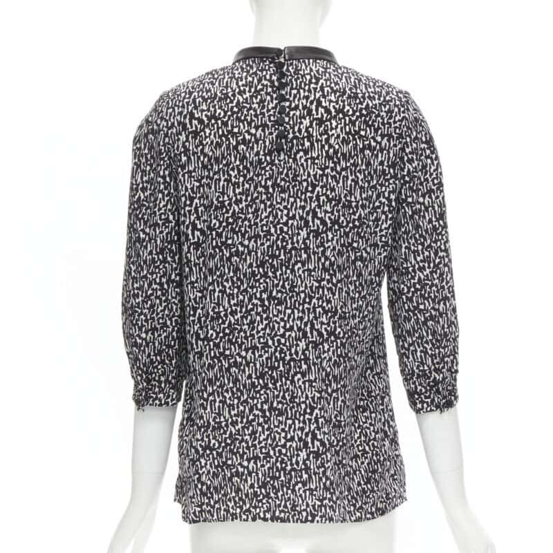 Saint Laurent Leather Bib Blouse Black Silk Very good condition - Box View