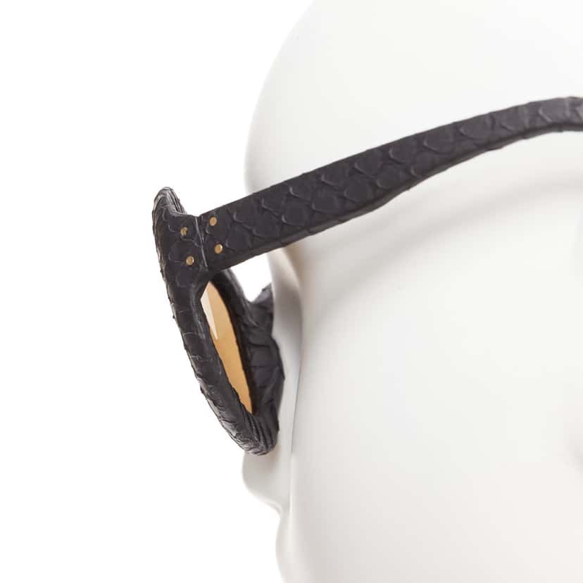Linda Farrow Scaled Gold Sunglasses Black Very good condition - Back View