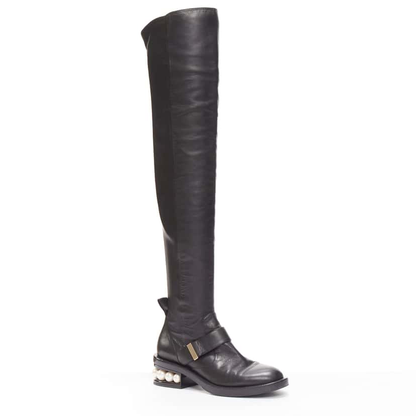 Nicholas Kirkwood Metallic Wingtip Boots Black Leather Very good condition - Inside View
