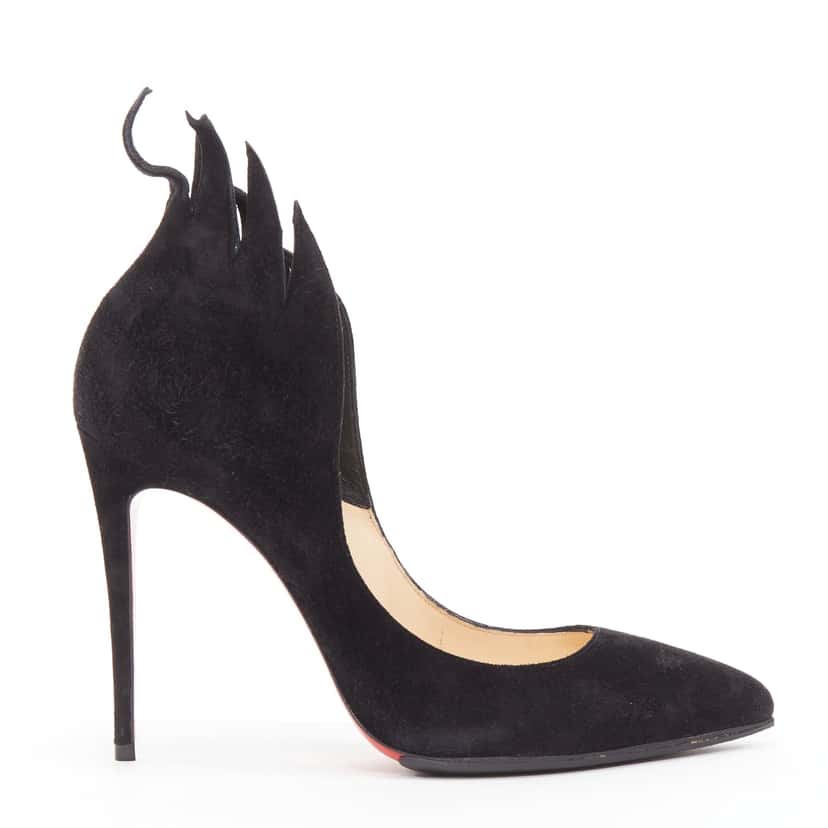 Christian Louboutin Victorina Flame Black Suede Very good condition - Front View
