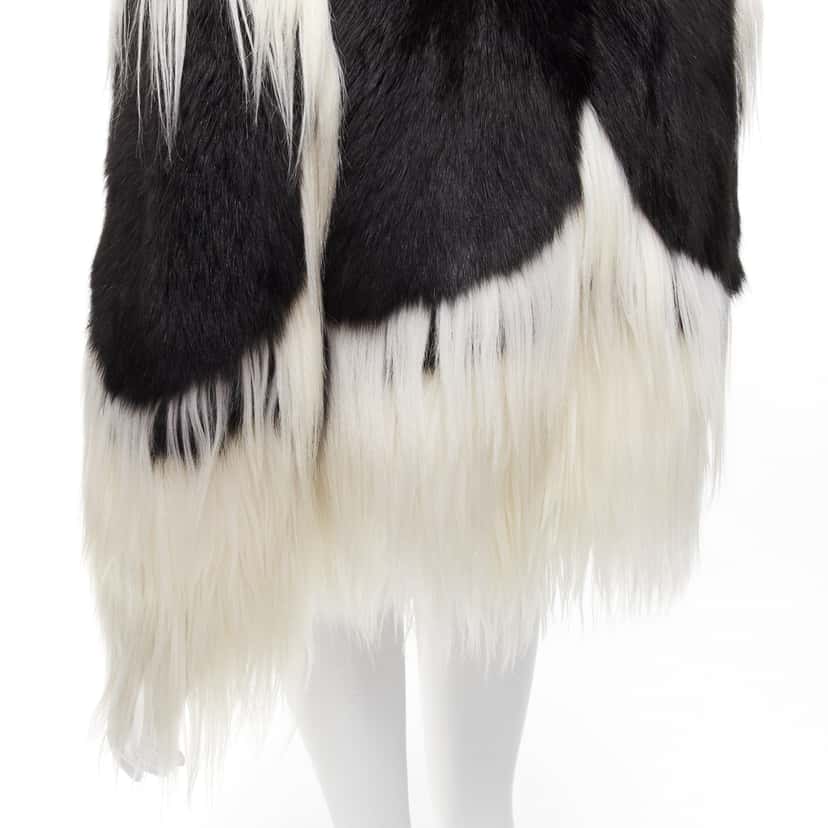 Revillon Black White Fur Coat Black Fur Never worn - Back View