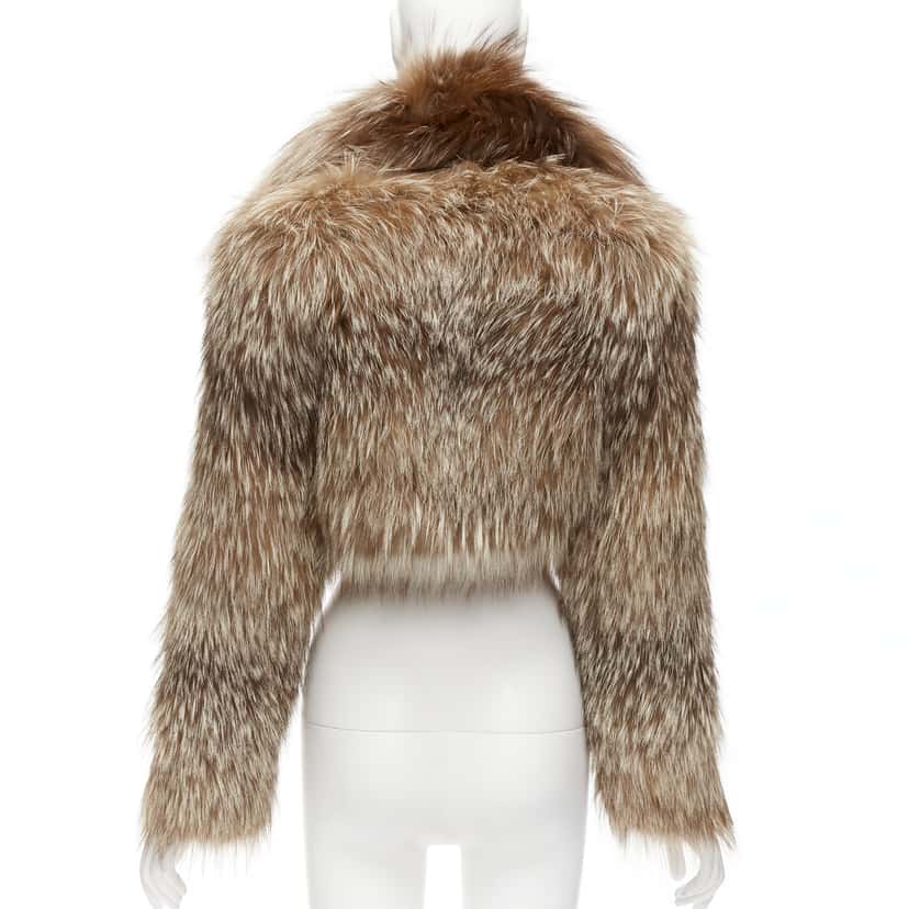 Fendi Brown Fur Crop Jacket Brown Fur Never worn - Box View