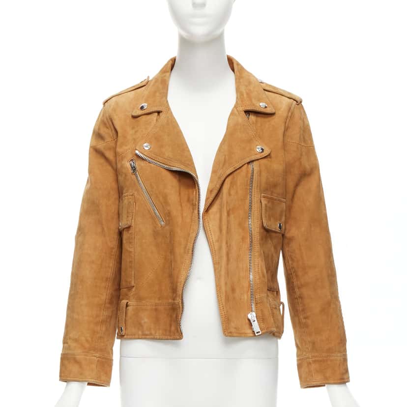 Golden Goose Distressed Suede Jacket Brown Leather Very good condition - Back View