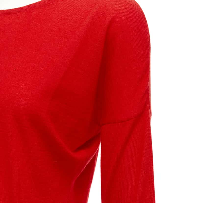 Alexander McQueen Drop Sleeve Sweater Red Cashmere Never worn - Back View