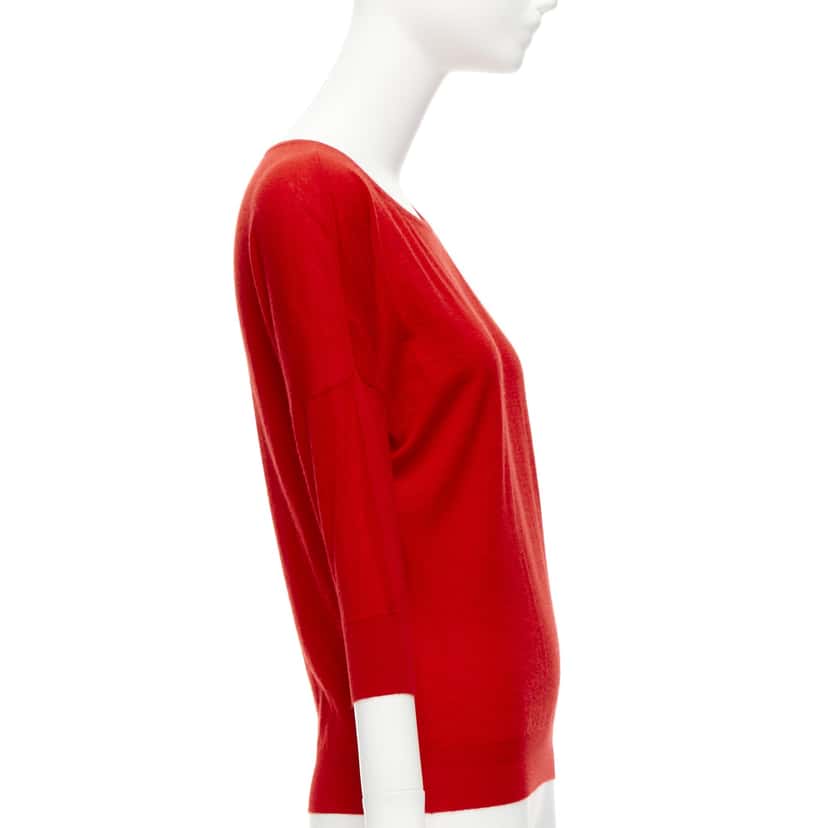 Alexander McQueen Drop Sleeve Sweater Red Cashmere Never worn - Model View