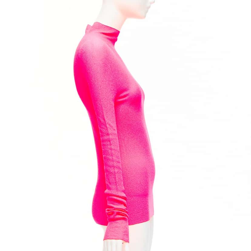 Celine Minimal Long Sleeve Top Pink Polyamide Never worn - Model View