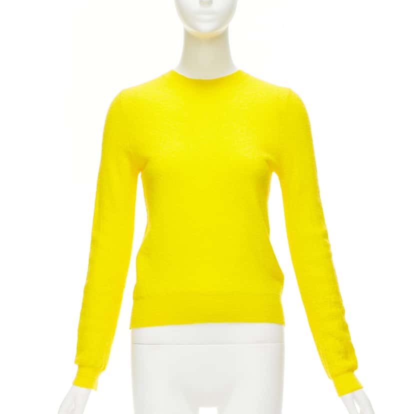 Celine Yellow Crew Neck Sweater Yellow Wool Never worn - Front View
