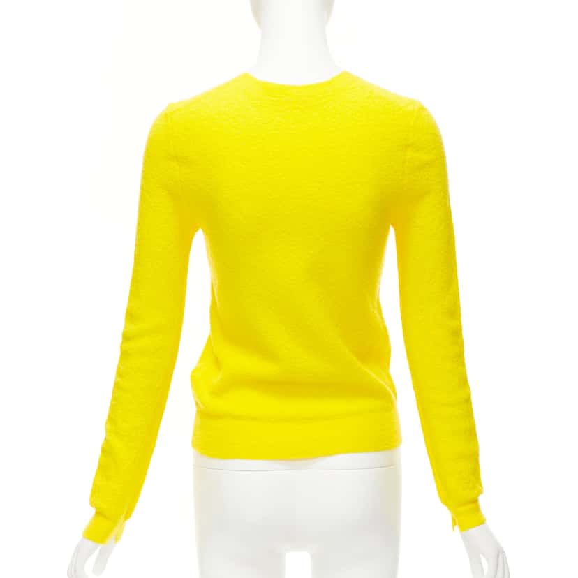 Celine Yellow Crew Neck Sweater Yellow Wool Never worn - Box View