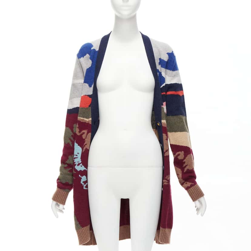 Barrie Landscape Intarsia Cardigan MultiColor Cashmere Never worn - Inside View