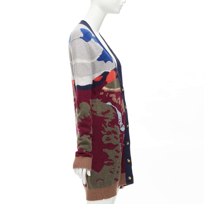 Barrie Landscape Intarsia Cardigan MultiColor Cashmere Never worn - Box View