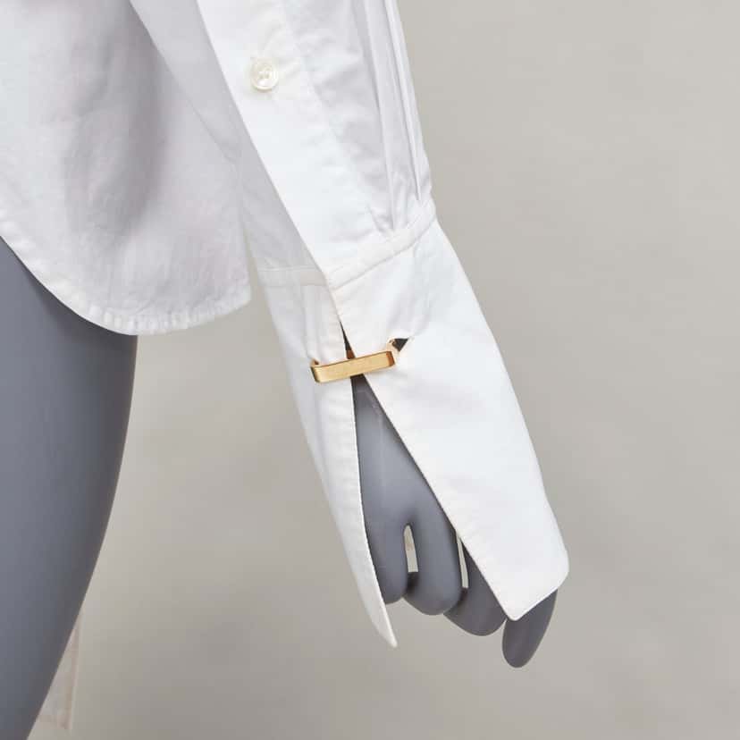 Celine D Ring Belt Shirt White Cotton Very good condition - Back View