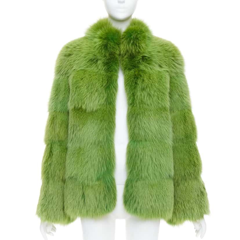 Emilio Pucci Green Dyed Short Coat Green Fur Never worn - Inside View