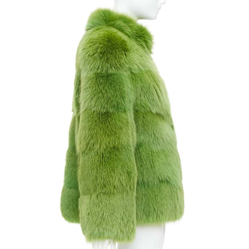 Emilio Pucci Green Dyed Short Coat Green Fur Never worn - Box View