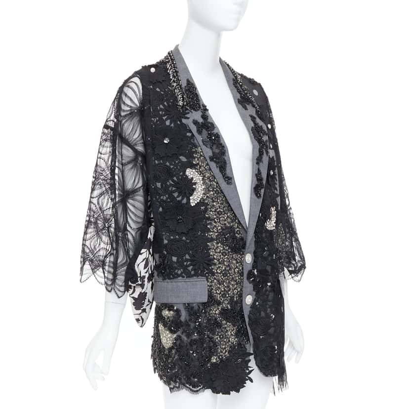 Antonio Marras Black Kimono Blazer Coat Black Wool Very good condition - Inside View