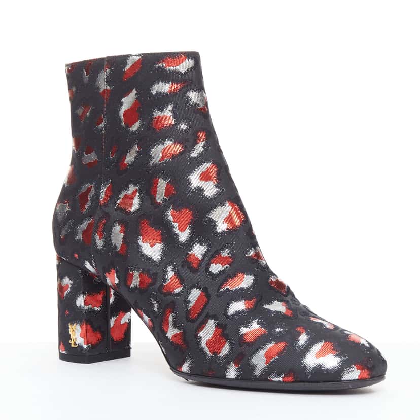 Saint Laurent Suede Sock Wooden Boots Black Very good condition - Back View