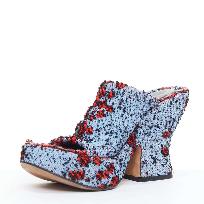 Bottega Veneta Boucle Platform Mules Blue Good condition - Model View