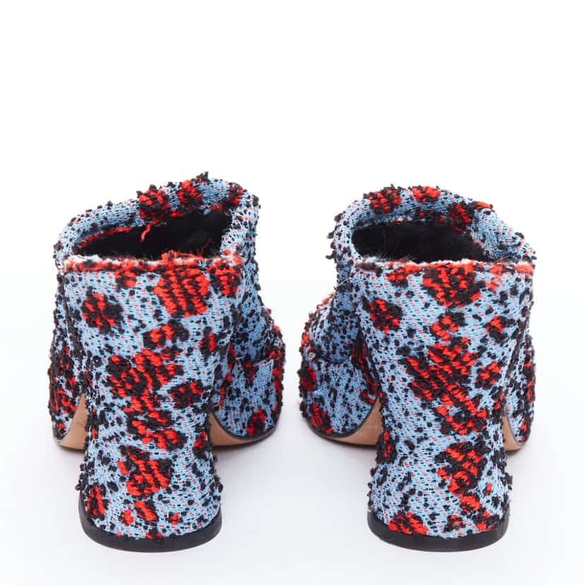 Bottega Veneta Boucle Platform Mules Blue Good condition - Box View