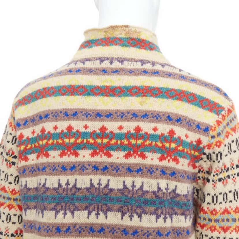 Dries Van Noten Striped Fairisle Sweater MultiColor Wool Good condition - Back View