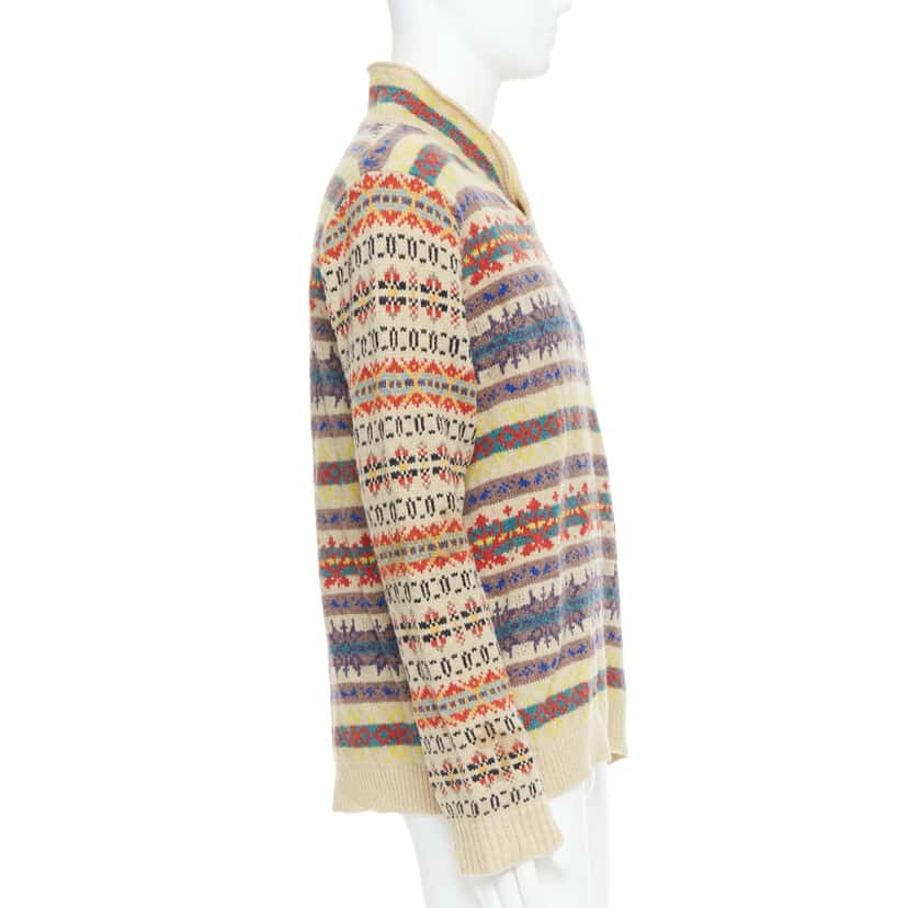 Dries Van Noten Striped Fairisle Sweater MultiColor Wool Good condition - Model View