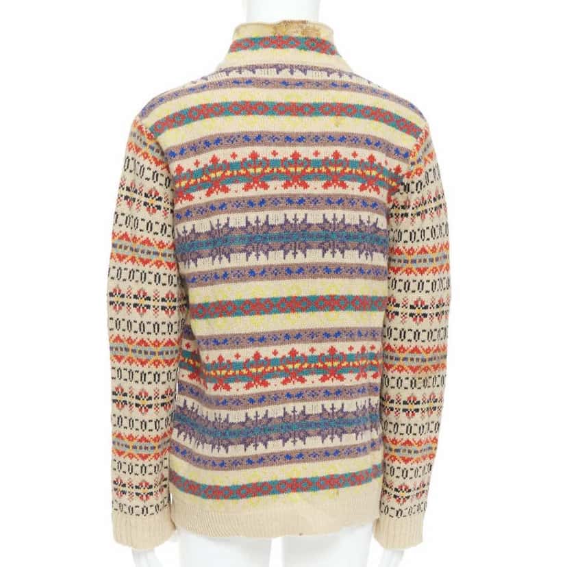 Dries Van Noten Striped Fairisle Sweater MultiColor Wool Good condition - Box View