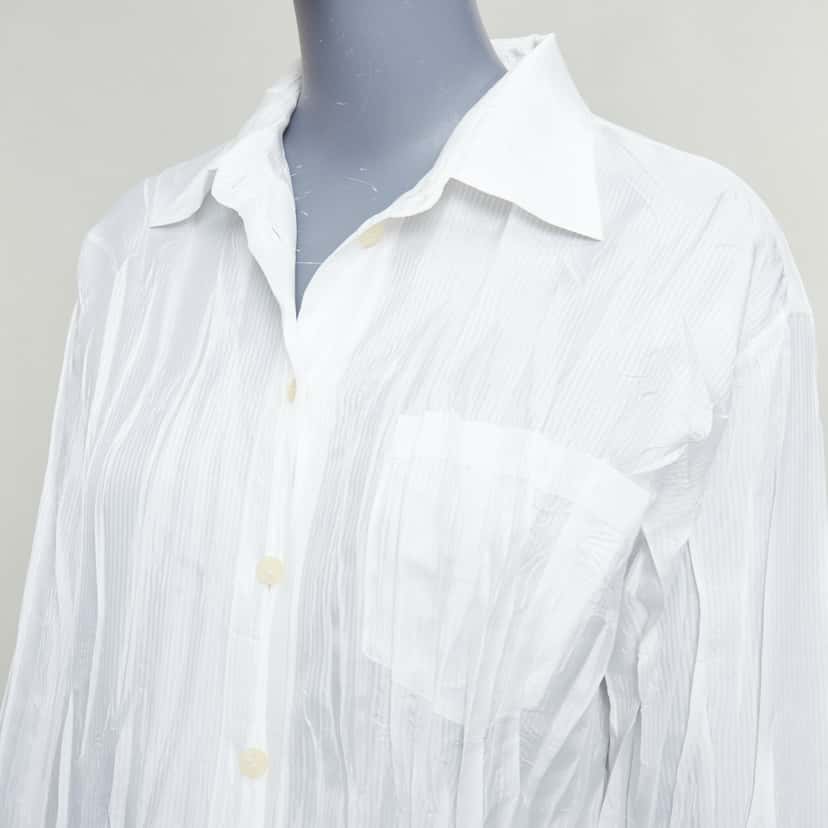 Issey Miyake Plisse Pocket Shirt White Polyester Very good condition - Back View
