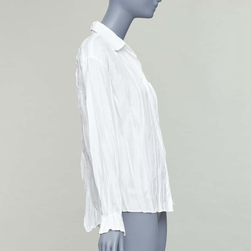 Issey Miyake Plisse Pocket Shirt White Polyester Very good condition - Model View