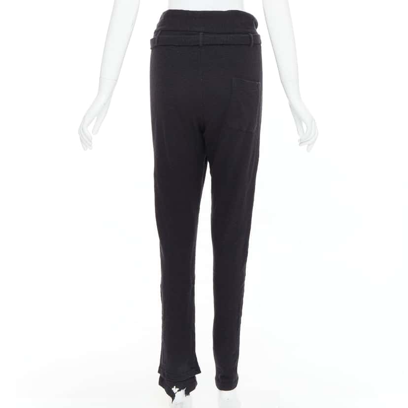 Ann Demeulemeester Belted Tapered Pants Black Cotton Fair condition - Box View