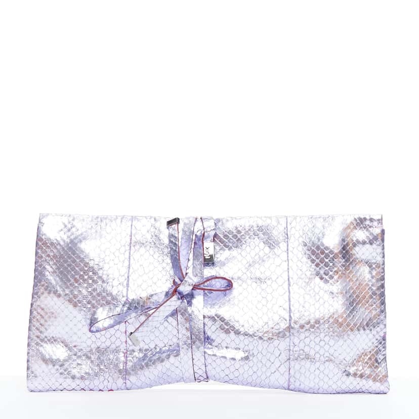 Yves Saint Laurent Marble Box Clutch Purple Leather Fair condition - Front View