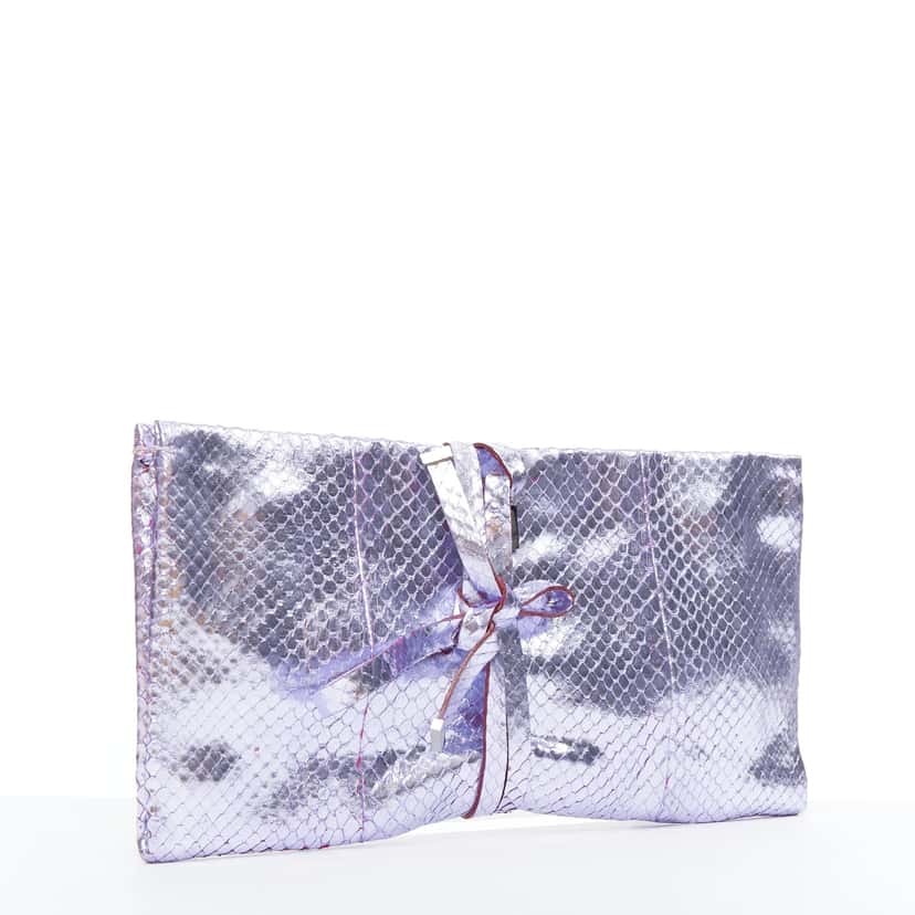 Yves Saint Laurent Marble Box Clutch Purple Leather Fair condition - Inside View