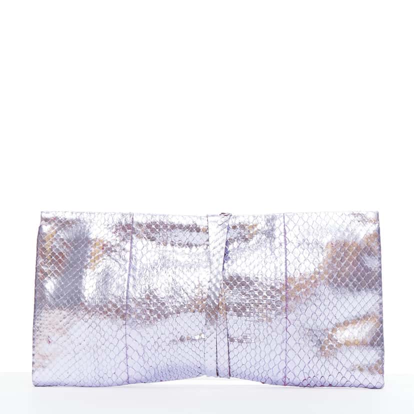 Yves Saint Laurent Marble Box Clutch Purple Leather Fair condition - Model View