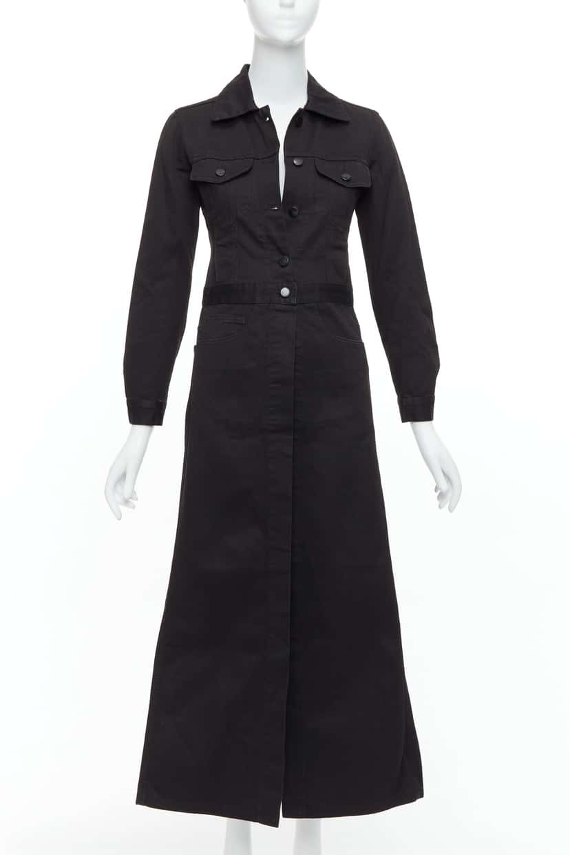 Maison Martin Margiela Carpenter Midi Dress Black Cotton Good condition - Front View
