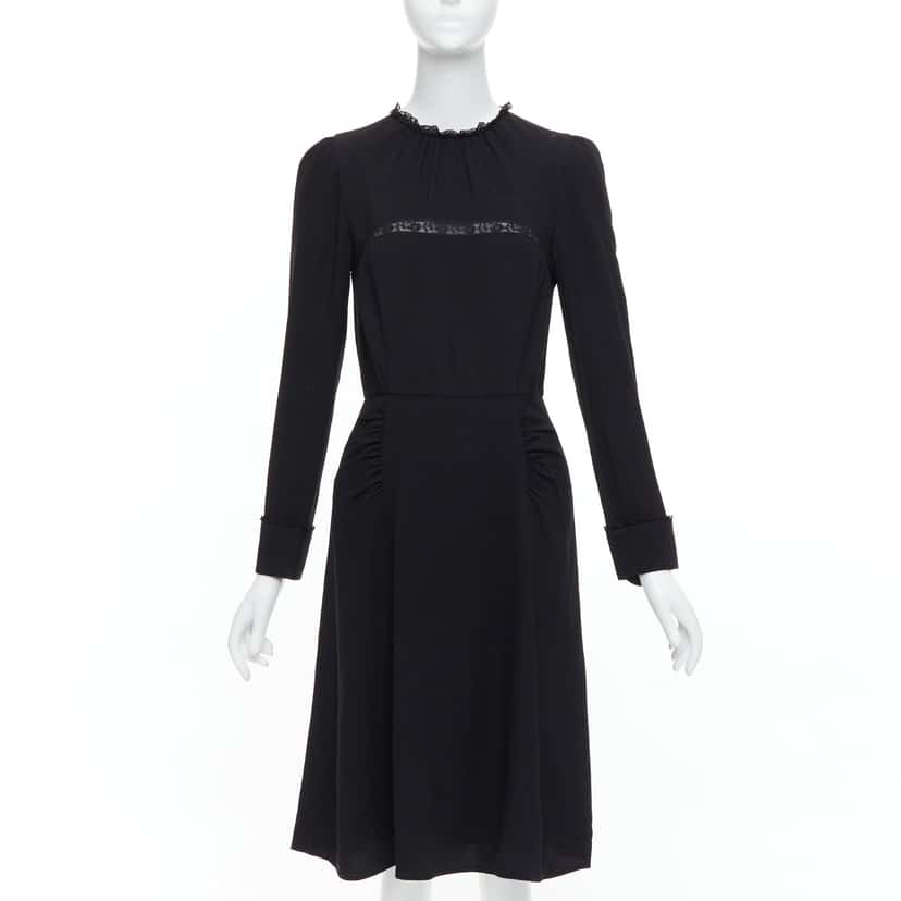 Prada Lace Fit Dress Black Good condition - Front View