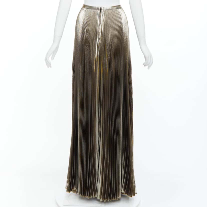 Versace Baroque Pleat Skirt Gold Silk Never worn, with tag - Box View