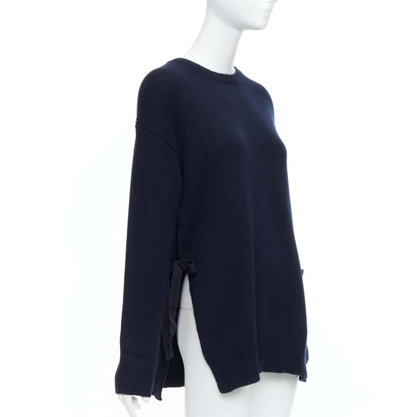 Prada Ribbon Tie Sweater Navy Fair condition - Inside View