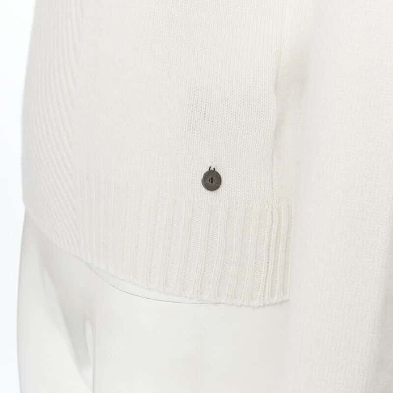 Hermès Ribbed Panel Sweater Beige Cashmere Never worn - Back View