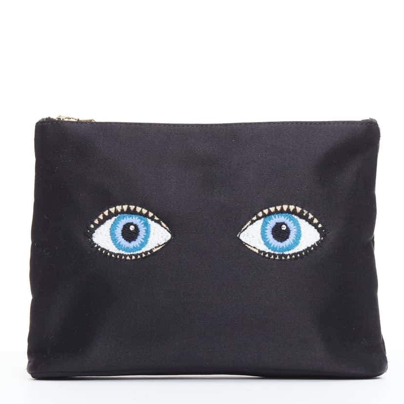 Charlotte Olympia Woven Zip Pouch Black Very good condition - Front View