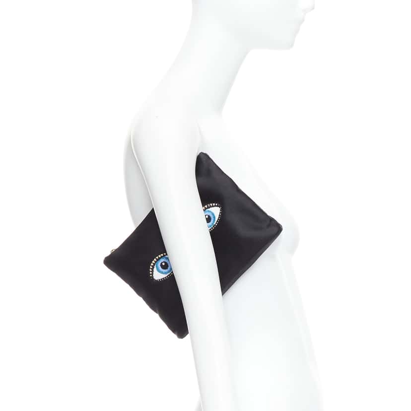 Charlotte Olympia Woven Zip Pouch Black Very good condition - Back View